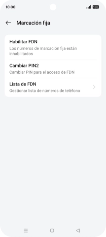 Pulsa Habilitar FDN.