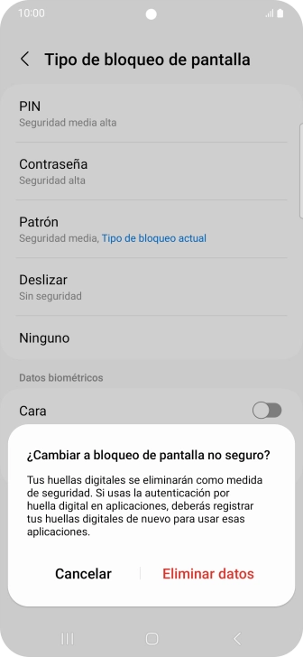 Pulsa Eliminar datos. Pulsa Eliminar datos.