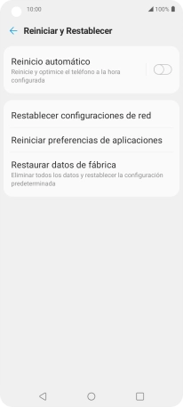 Pulsa Restaurar datos de fábrica. Pulsa Restaurar datos de fábrica.