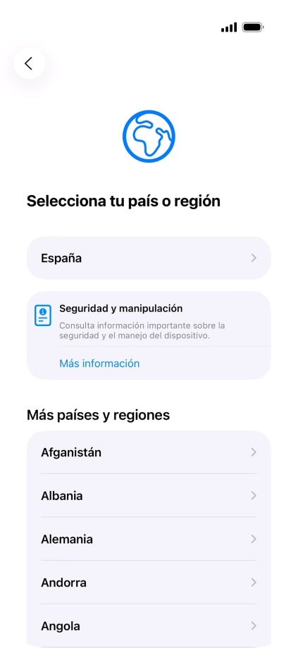 Pulsa el país o el área deseados. Pulsa el país o el área deseados.