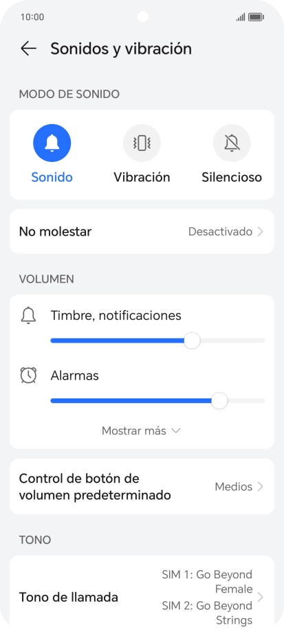 Pulsa Tono de llamada. Pulsa Tono de llamada.