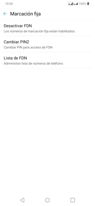 Pulsa Desactivar FDN. Pulsa Desactivar FDN.