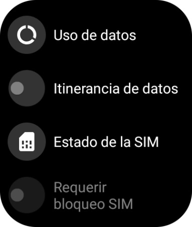 Pulsa Itinerancia de datos para activar la función. Pulsa Itinerancia de datos para activar la función.