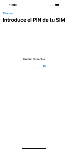 Si es necesario desbloquear la tarjeta SIM, introduce el código PIN y pulsa OK. Si es necesario desbloquear la tarjeta SIM, introduce el código PIN y pulsa OK.