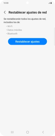 Pulsa Restablecer ajustes. Pulsa Restablecer ajustes.