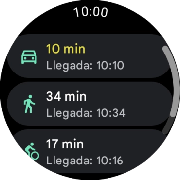 Pulsa el medio de transporte deseado. Pulsa el medio de transporte deseado.