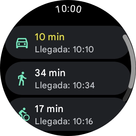 Pulsa el medio de transporte deseado. Pulsa el medio de transporte deseado.