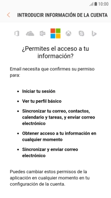 Si aparece en la pantalla esta imagen, tu cuenta de correo electrónico ha sido reconocida y configurada automáticamente. Sigue las indicaciones de la pantalla para introducir más información y terminar la configuración.