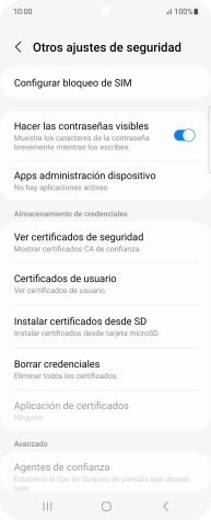 Pulsa Configurar bloqueo de SIM. Pulsa Configurar bloqueo de SIM.