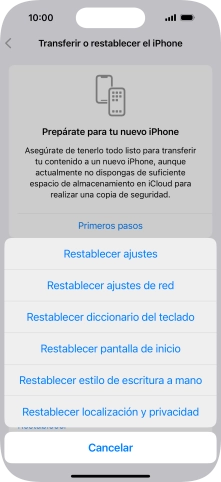 Pulsa Restablecer ajustes de red. Pulsa Restablecer ajustes de red.