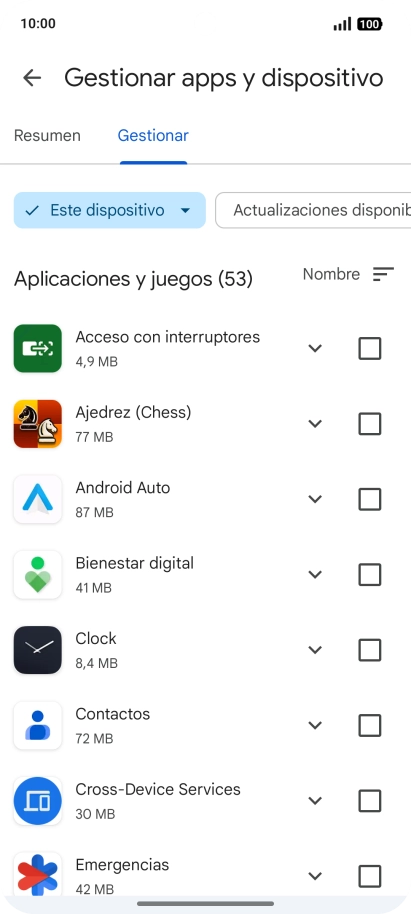 Pulsa la app deseada.