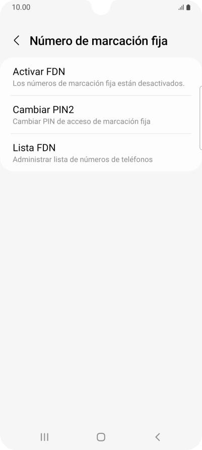 Pulsa Activar FDN.