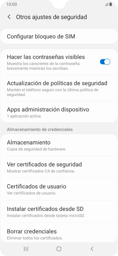 Pulsa Configurar bloqueo de SIM. Pulsa Configurar bloqueo de SIM.