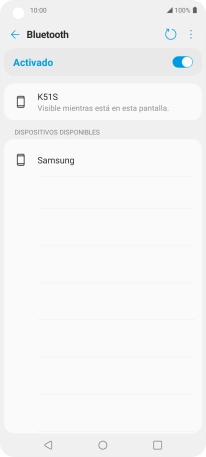 Pulsa el dispositivo Bluetooth deseado y sigue las indicaciones de la pantalla para vincular el dispositivo al teléfono. Pulsa el dispositivo Bluetooth deseado y sigue las indicaciones de la pantalla para vincular el dispositivo al teléfono.