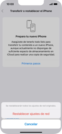 Pulsa Restablecer ajustes de red. Pulsa Restablecer ajustes de red.