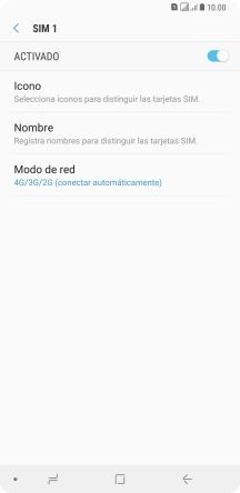 Pulsa el indicador para activar o desactivar la tarjeta SIM deseada.