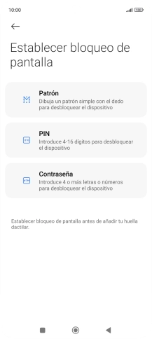 Pulsa el código de seguridad deseado. Pulsa el código de seguridad deseado.