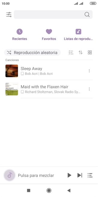 Pulsa el archivo de música deseado. Pulsa el archivo de música deseado.