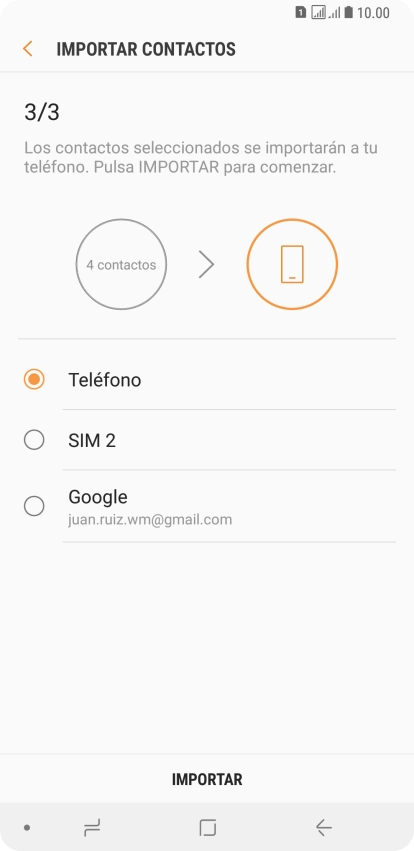Pulsa IMPORTAR.