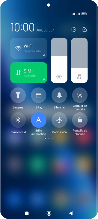 Pulsa el icono de datos móviles para activar o desactivar la función.