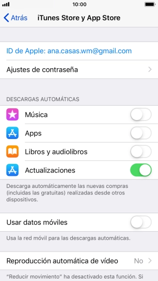 Pulsa el indicador junto al tipo de contenido deseado para activar o desactivar la función. Pulsa el indicador junto al tipo de contenido deseado para activar o desactivar la función.
