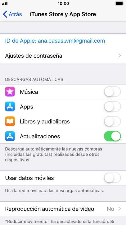 Pulsa el indicador junto al tipo de contenido deseado para activar o desactivar la función. Pulsa el indicador junto al tipo de contenido deseado para activar o desactivar la función.