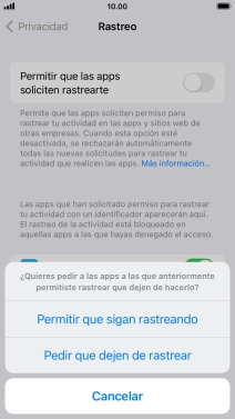 Si desactivas la función, pulsa el ajuste deseado.
