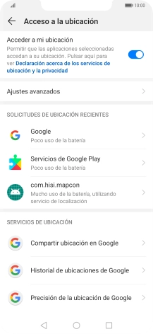 Pulsa Precisión de la ubicación de Google. Pulsa Precisión de la ubicación de Google.