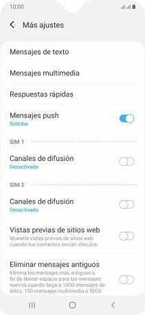 Pulsa Mensajes de texto. Pulsa Mensajes de texto.