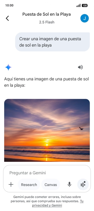 También puedes pedir a Gemini que genere una fotografía partiendo de tu descripción. También puedes pedir a Gemini que genere una fotografía partiendo de tu descripción.