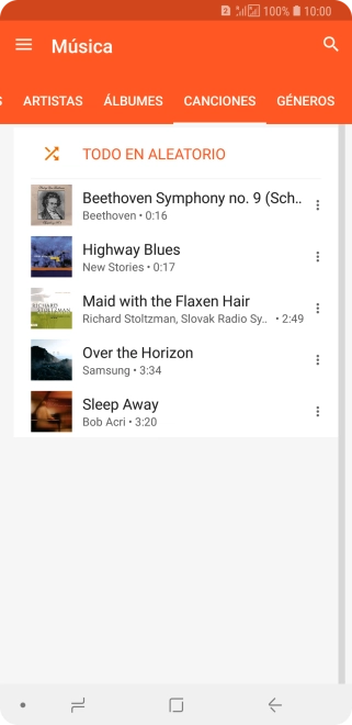 Pulsa el archivo de música deseado.