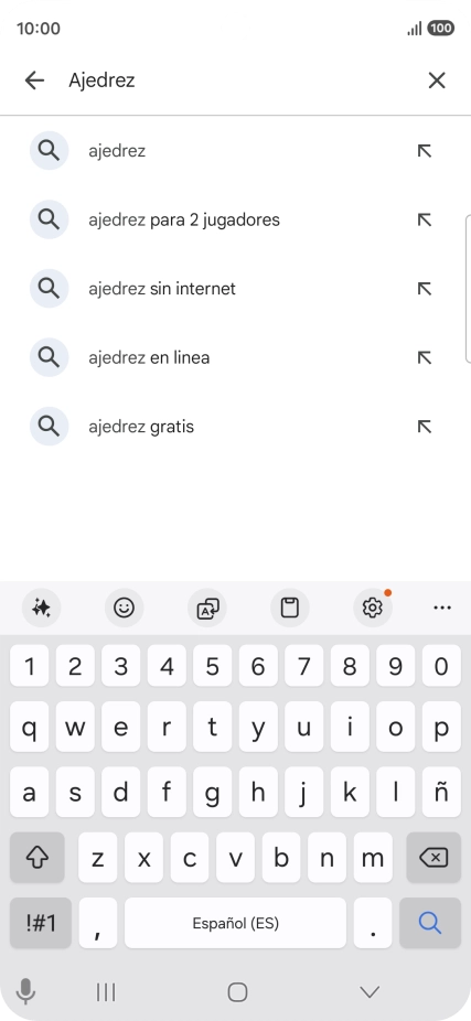 Introduce el nombre del tema o de la app y pulsa el icono de búsqueda. Introduce el nombre del tema o de la app y pulsa el icono de búsqueda.