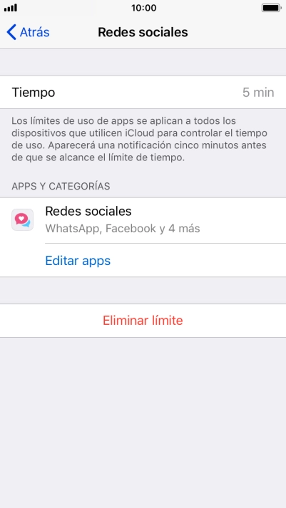 Pulsa Eliminar límite. Pulsa Eliminar límite.