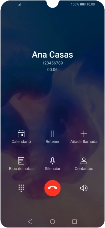 Pulsa el icono de finalizar llamada. Pulsa el icono de finalizar llamada.