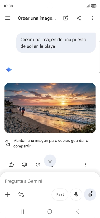 También puedes pedir a Gemini que genere una fotografía partiendo de tu descripción.