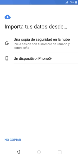 Pulsa la opción deseada y sigue las indicaciones de la pantalla para transferir contenido desde el otro teléfono y finalizar la activación de tu teléfono.