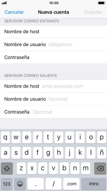 Pulsa Nombre de usuario e introduce el nombre de usuario de tu cuenta de correo electrónico. Pulsa Nombre de usuario e introduce el nombre de usuario de tu cuenta de correo electrónico.