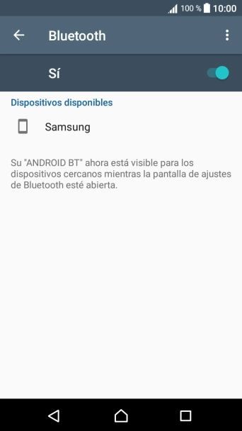 Pulsa el dispositivo Bluetooth deseado y sigue las indicaciones de la pantalla para vincular el dispositivo al teléfono.