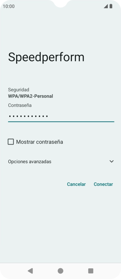 Introduce la contraseña de la red wifi y pulsa Conectar. Introduce la contraseña de la red wifi y pulsa Conectar.