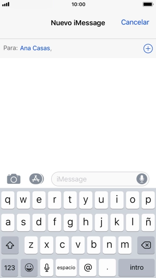 Si el destinatario puede recibir iMessages, aparecerá el texto iMessage en el campo de escritura. Si el destinatario puede recibir iMessages, aparecerá el texto iMessage en el campo de escritura.