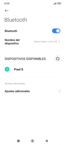Pulsa el dispositivo Bluetooth deseado y sigue las indicaciones de la pantalla para vincular el dispositivo al teléfono. Pulsa el dispositivo Bluetooth deseado y sigue las indicaciones de la pantalla para vincular el dispositivo al teléfono.