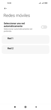 Pulsa la red deseada. Pulsa la red deseada.