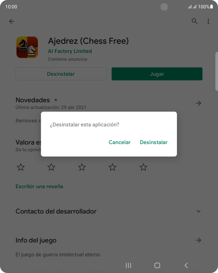 Pulsa Desinstalar.
