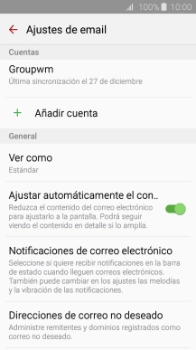 Pulsa la cuenta de correo electrónico deseada. Pulsa la cuenta de correo electrónico deseada.
