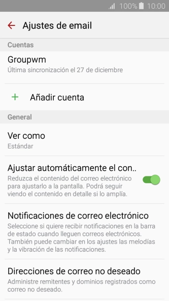 Pulsa la cuenta de correo electrónico deseada. Pulsa la cuenta de correo electrónico deseada.
