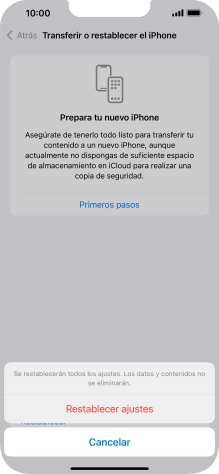 Pulsa Restablecer ajustes. Pulsa Restablecer ajustes.
