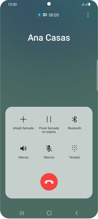 Pulsa el icono de finalizar llamada. Pulsa el icono de finalizar llamada.