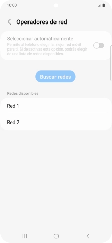 Pulsa la red deseada. Pulsa la red deseada.