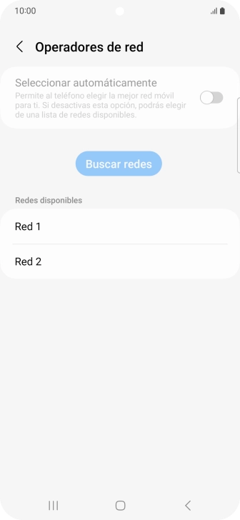 Pulsa la red deseada. Pulsa la red deseada.