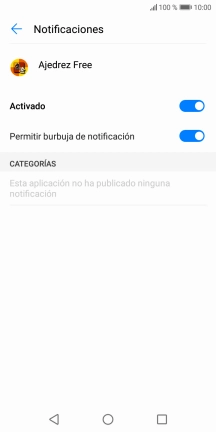 Pulsa el indicador bajo el nombre de la app para activar o desactivar la función. Pulsa el indicador bajo el nombre de la app para activar o desactivar la función.